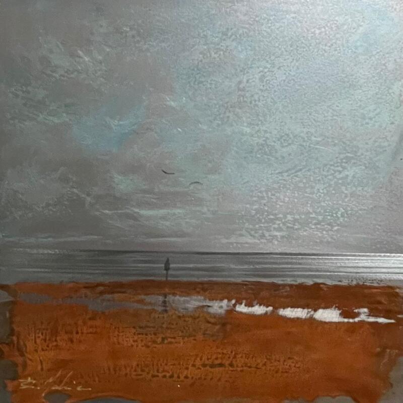 Peinture Face à la mer par Mahieu Bertrand | Tableau Figuratif Paysages Métal