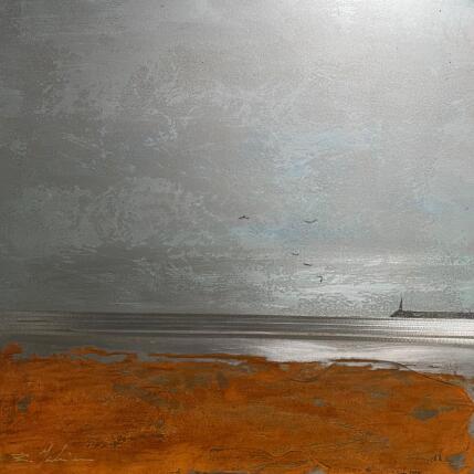 Peinture La Jetée  par Mahieu Bertrand | Tableau Figuratif Métal Paysages