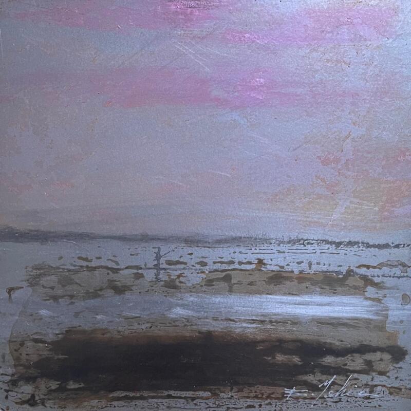 Peinture Pêcheur aux Salins  par Mahieu Bertrand | Tableau Figuratif Paysages Métal