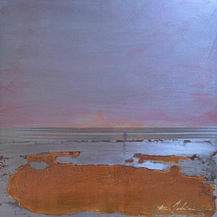 Peinture Coucher de soleil plage du Lido par Mahieu Bertrand | Tableau Figuratif Métal Paysages