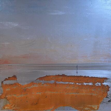 Peinture Face à la mer un soir par Mahieu Bertrand | Tableau Figuratif Métal Paysages