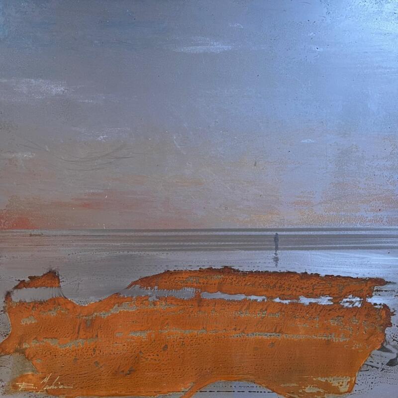 Peinture Face à la mer un soir par Mahieu Bertrand | Tableau Figuratif Paysages Métal