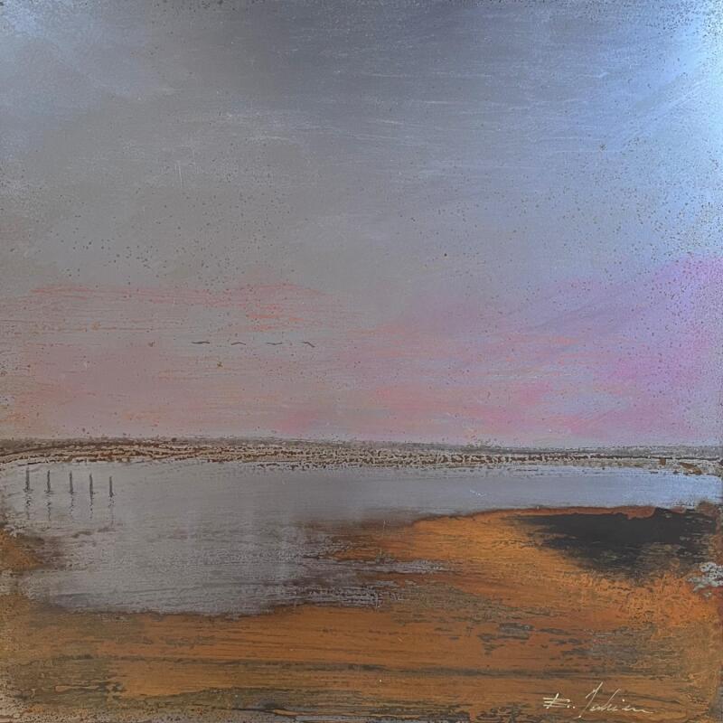 Peinture Un soir aux Salins  par Mahieu Bertrand | Tableau Figuratif Paysages Métal
