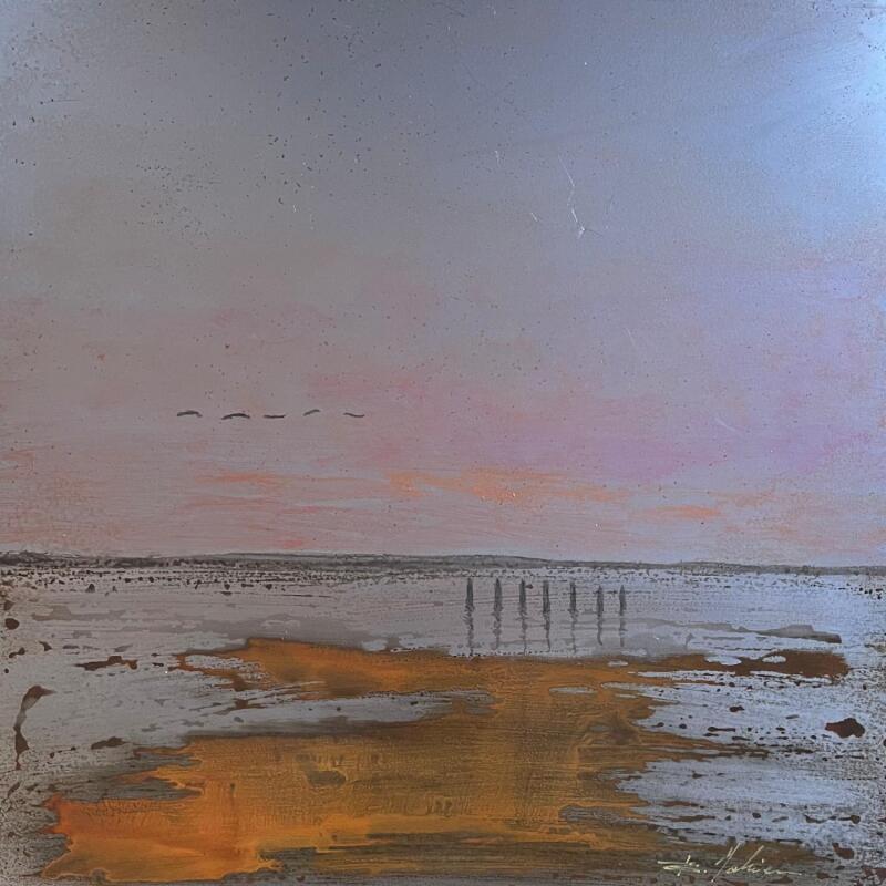 Peinture Un soir aux Salins 2 par Mahieu Bertrand | Tableau Figuratif Paysages Métal