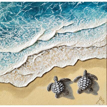 Peinture Naissance d'un voyage par Geiry | Tableau Matiérisme