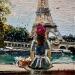 Painting Her Paris Dream by Xanlar | Painting Figurative Landscapes Urban Life style Oil