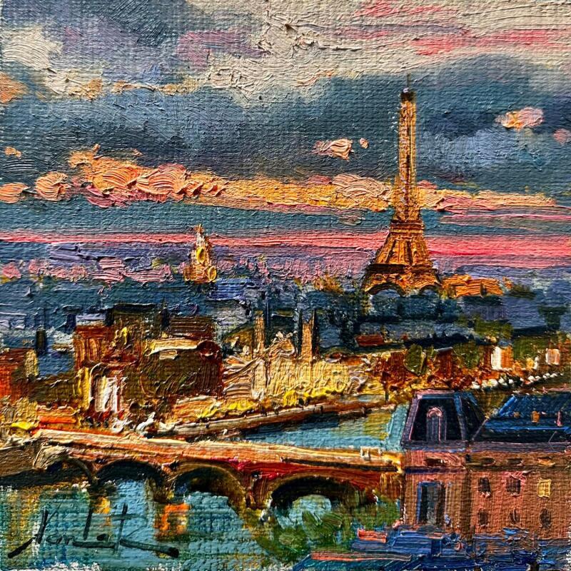 Painting Lumières de la Nuit by Xanlar | Painting Impressionism Landscapes Urban Architecture Oil