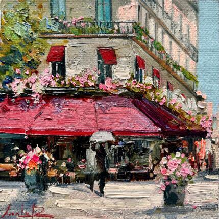 Painting Café of Springtime by Xanlar | Painting Impressionism Oil Architecture, Landscapes, Pop icons, Urban