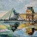 Painting Louvre sous la pluie by Xanlar | Painting Impressionism Landscapes Urban Architecture Oil