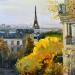 Painting City of Light in Fall by Xanlar | Painting Impressionism Landscapes Urban Architecture Oil