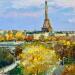 Painting Autumn Eiffel by Xanlar | Painting Impressionism Landscapes Urban Architecture Oil