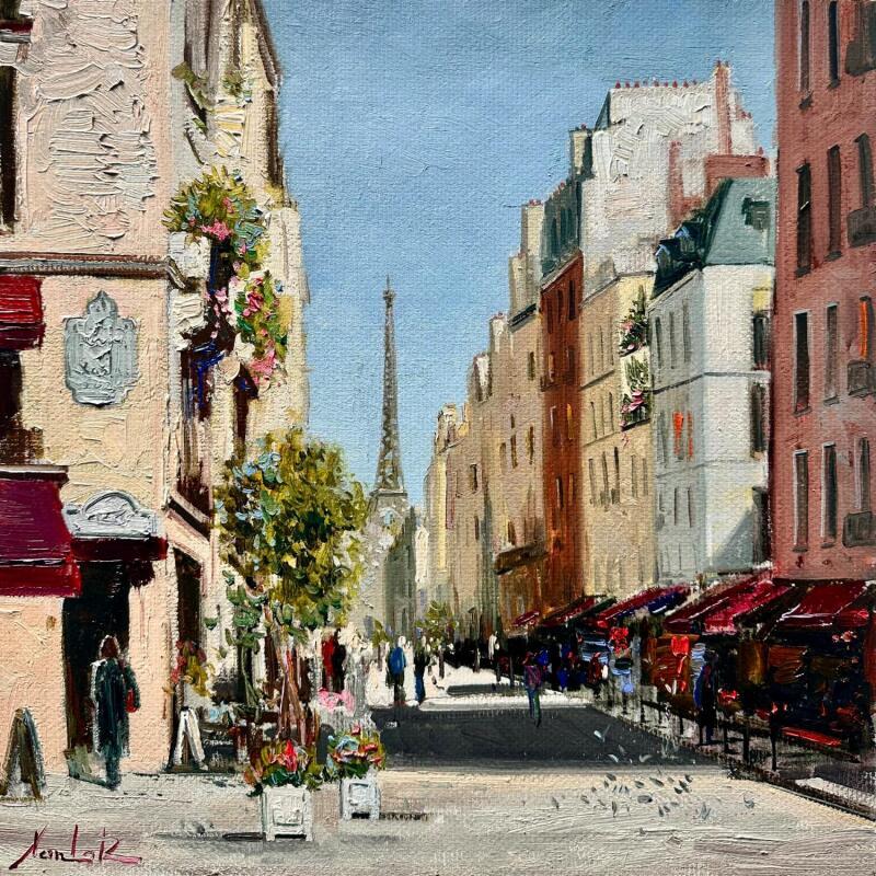 Painting Rue Lumière by Xanlar | Painting Impressionism Landscapes Urban Architecture Oil
