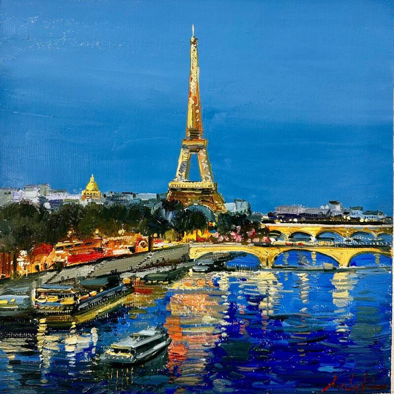 Painting Paris en Lumière by Xanlar | Painting Impressionism Landscapes Urban Architecture Oil