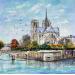 Peinture Notre Dame de Paris par Lallemand Yves | Tableau Figuratif Urbain Acrylique
