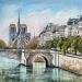 Painting Notre Dame de Paris by Lallemand Yves | Painting Figurative Urban Acrylic