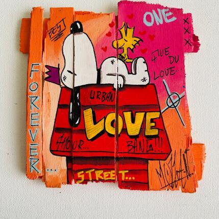 Painting One Love by Molla Nathalie | Painting Pop-art Acrylic, Posca, Wood Pop icons