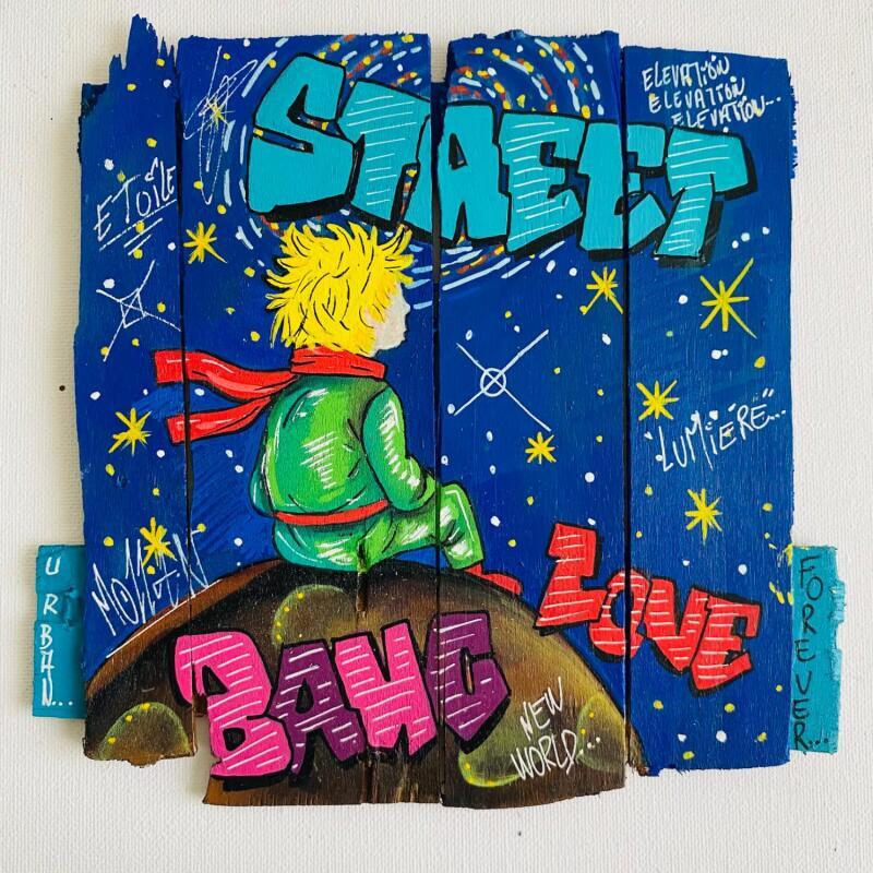 Peinture NEW World par Molla Nathalie  | Tableau Pop-art Icones Pop Bois Acrylique Posca