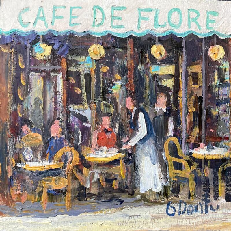 Painting Café de Flore by Dontu Grigore | Painting Figurative Urban Life style Oil