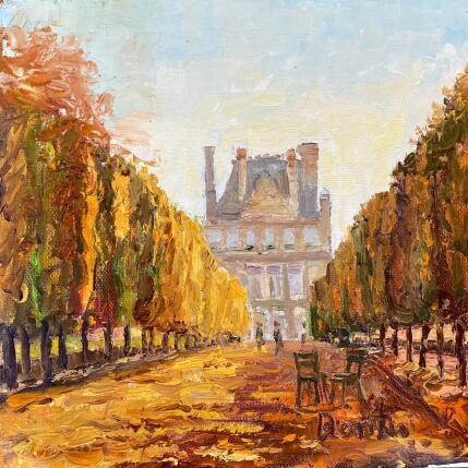 Painting Le jardin de Tuileries en automne  by Dontu Grigore | Painting Figurative Oil Landscapes, Nature, Pop icons, Urban