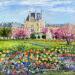 Painting Le printemps , jardin de Luxembourg  by Dontu Grigore | Painting Figurative Landscapes Urban Nature Oil