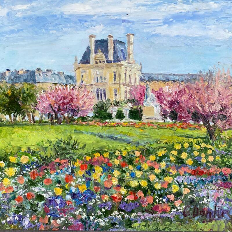 Painting Le printemps , jardin de Luxembourg  by Dontu Grigore | Painting Figurative Landscapes Urban Nature Oil