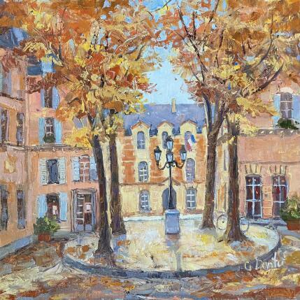 Peinture La place Fürstenberg en automne par Dontu Grigore | Tableau Figuratif Huile Urbain