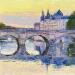 Painting Le Pont Neuf en crépuscule  by Dontu Grigore | Painting Figurative Landscapes Urban Architecture Oil