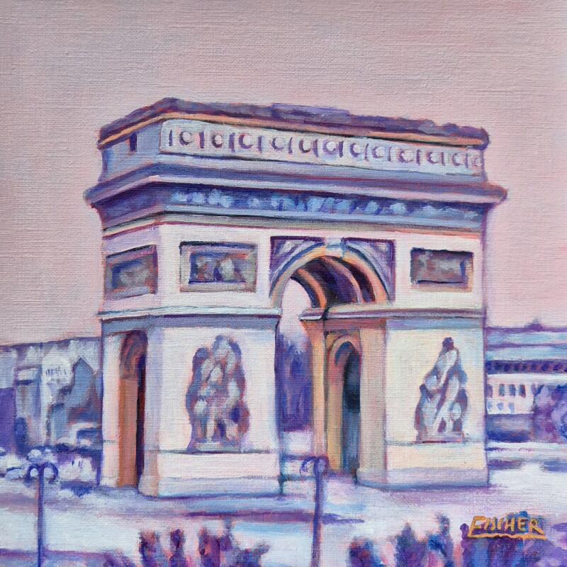 Painting Le Triomphe des flocons by Emma Fischer | Painting Figurative Landscapes Urban Architecture Acrylic