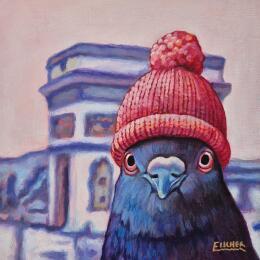 Painting Plume et Neige by Emma Fischer | Painting Figurative Acrylic Animals, Architecture, Pop icons, Urban