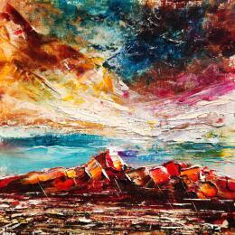 Painting Sedona Mesa airport view 2 by Reymond Pierre | Painting Figurative Oil Landscapes