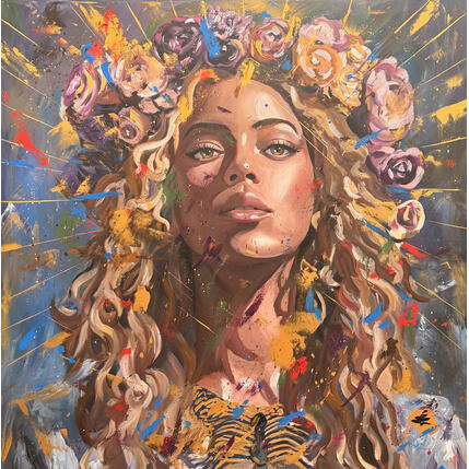 Painting queen Beyonce by Caizergues Noël | Painting Pop-art Acrylic, Gluing Pop icons