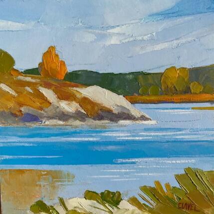 Peinture Sur les rochers par Clavel Pier-Marion | Tableau Impressionnisme Bois, Huile Paysages