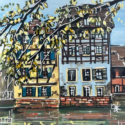 Painting Balade dans le square des moulins à Strasbourg  by Touras Sophie-Kim  | Painting Realism Acrylic Architecture, Nature, Urban