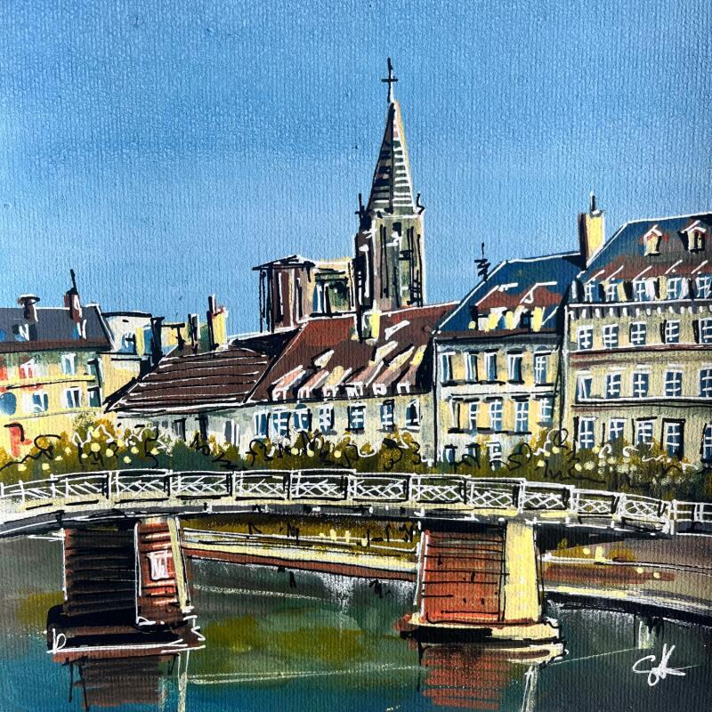 Painting Balade sur le quais des bateliers à Strasbourg  by Touras Sophie-Kim  | Painting Realism Landscapes Urban Architecture Acrylic