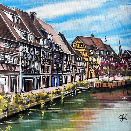Pintura Balade sur les quais Colmar por Touras Sophie-Kim | Pintura Realismo Acrílico Arquitectura, Iconos pop, Paisajes, Urbano