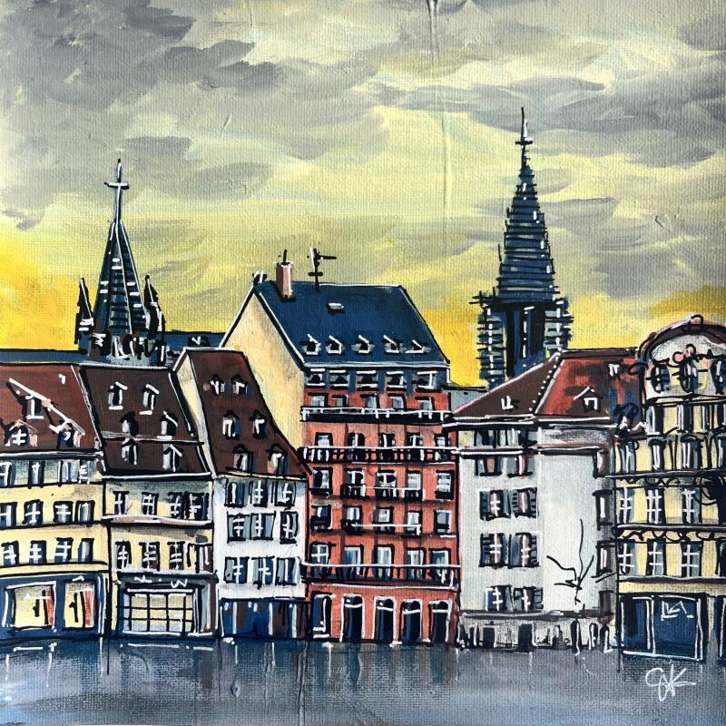 Painting La place Kléber à Strasbourg  by Touras Sophie-Kim  | Painting Realism Landscapes Urban Architecture Acrylic