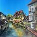 Painting Reflets sur la Lauch à Colmar  by Touras Sophie-Kim  | Painting Realism Still-life Acrylic