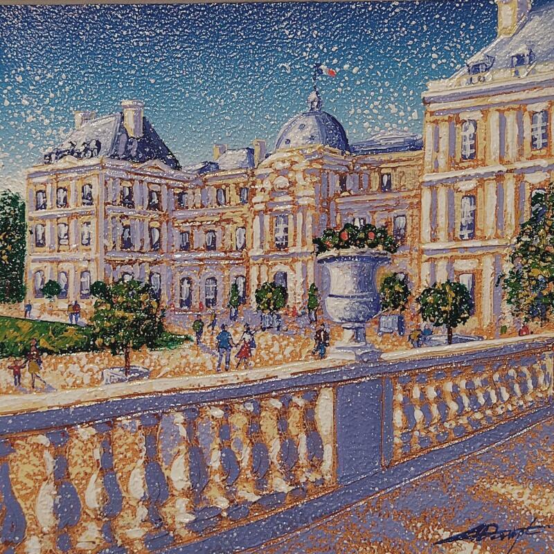 Gemälde Au jardin du Luxembourg von Dessapt Alan | Gemälde Figurativ Urban Öl Acryl