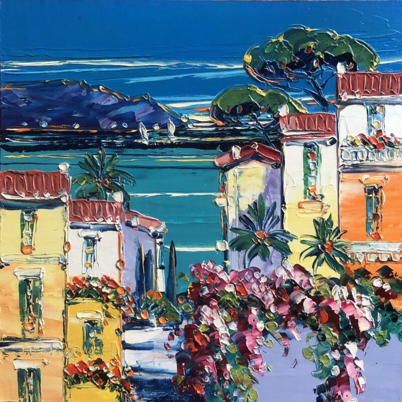 Painting Ruelle à Villefranche sur mer by Corbière Liisa | Painting Figurative Landscapes Oil