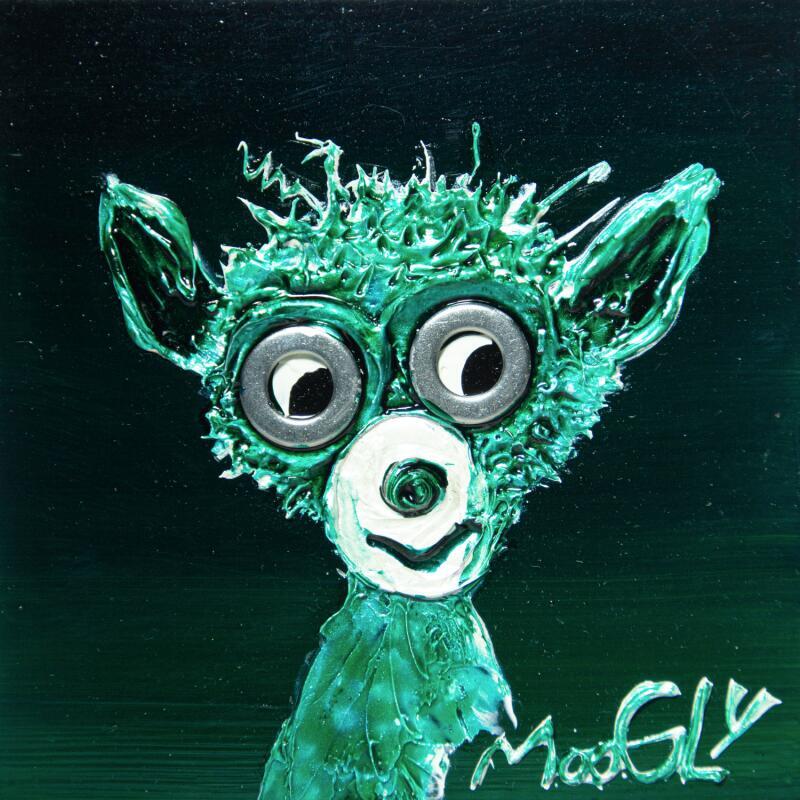 Gemälde Furetus von Moogly | Gemälde Art brut Tiere Acryl Harz Pigmente