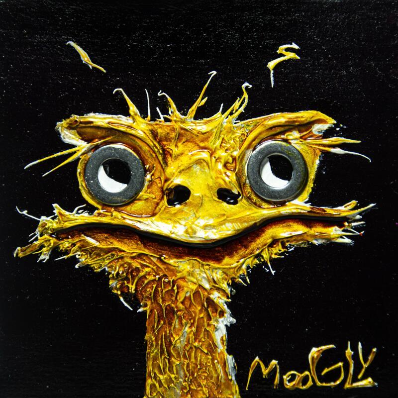 Pintura Questionus por Moogly | Pintura Arte bruto Animales Acrílico Resina Pigmentos