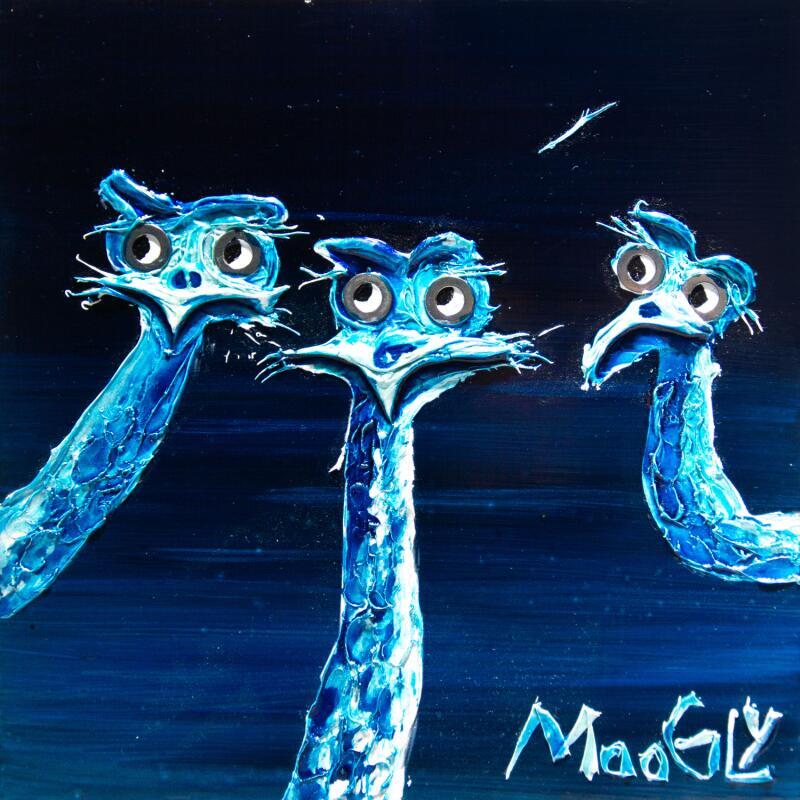 Peinture Lunarius par Moogly | Tableau Art Singulier Animaux Acrylique Résine Pigments