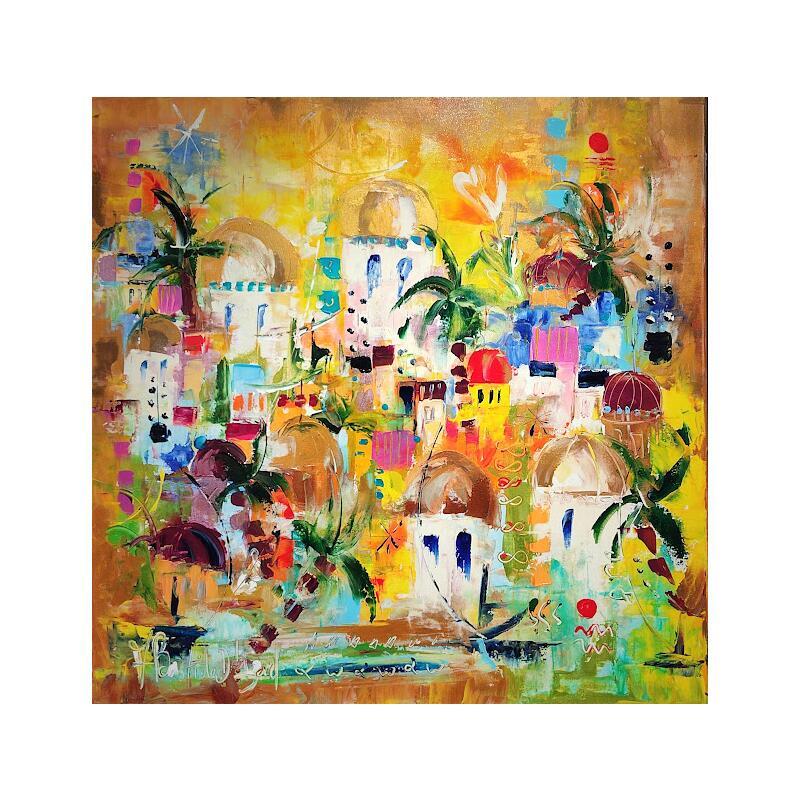 Painting Au bord du fleuve  by Bastide d´Izard Armelle | Painting Abstract