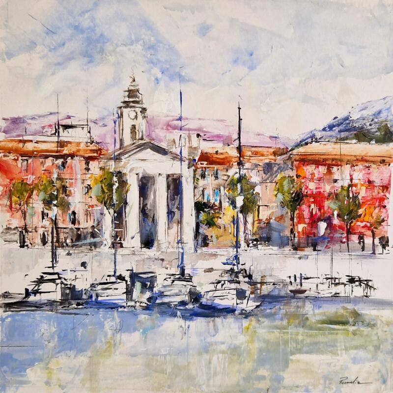 Peinture le port lympia par Poumelin Richard | Tableau Figuratif Paysages Huile