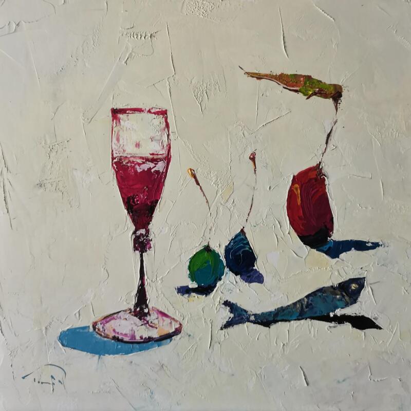 Peinture La sardina par Tomàs | Tableau Impressionnisme Natures mortes Huile