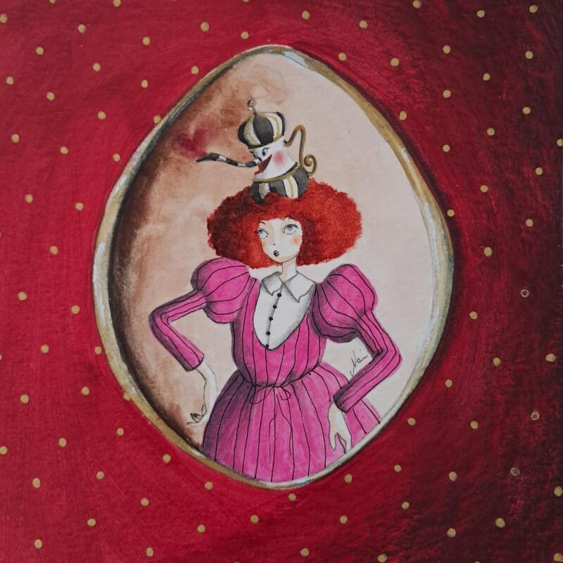 Painting Di nuovo té per la testa. by Nai | Painting Surrealism Cinema Pop icons Acrylic Gluing