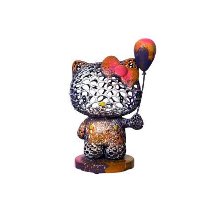 Sculpture Hello Kitty Violette by Shenoda | Sculpture Pop-art Graffiti, Resin
