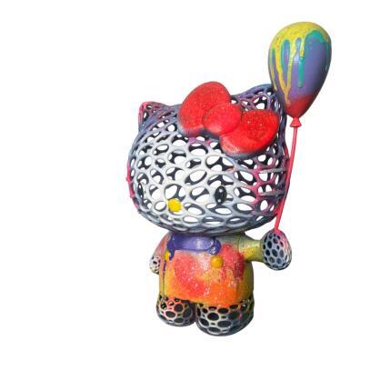 Sculpture Hello Kitty La Fête by Shenoda | Sculpture Pop-art Graffiti, Resin