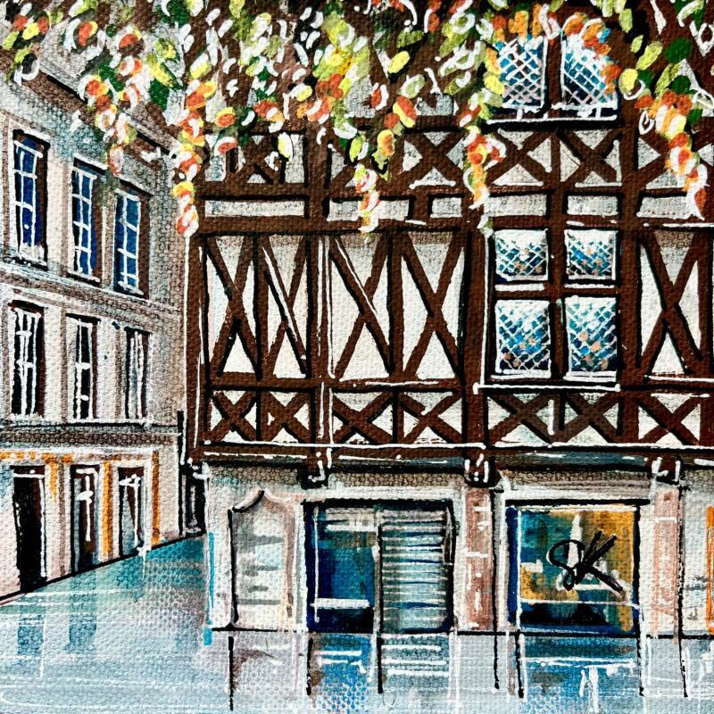 Gemälde Colombages Dijonnais Sous les arbres von Touras Sophie-Kim  | Gemälde Realismus Stillleben Öl