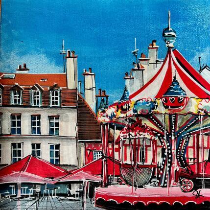 Painting Le carrousel de la place du Bareuzai à Dijon by Touras Sophie-Kim | Painting Realism Oil Pop icons, Still-life